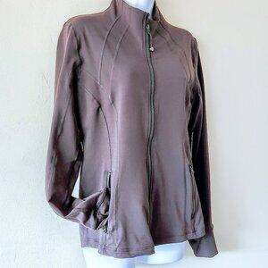 NWT Chocolate fully zipped activewear jacket by 90degree sz L